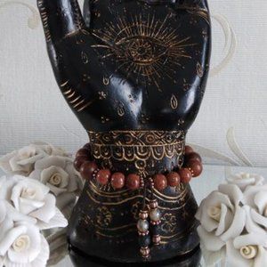 Stretch Bracelet~Sandalwood & Sandstone~ Truth & Discernment